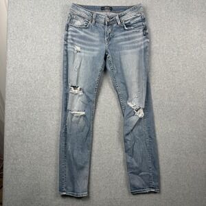 Silver Jeans Jeans Womens 28x29 Sam Boyfriend Distressed Stretch Denim Low Rise